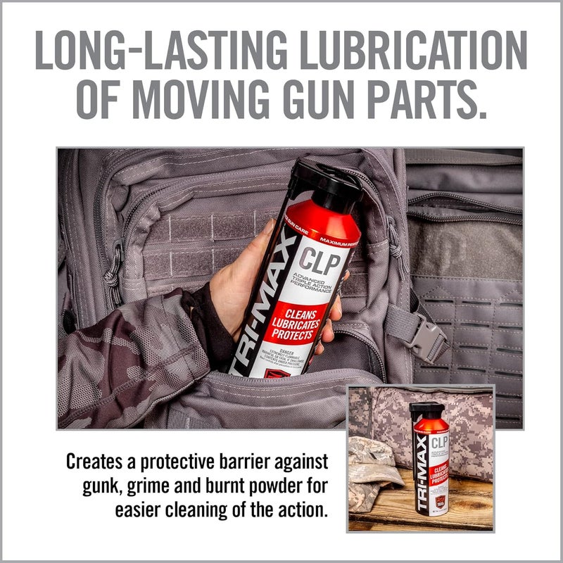 Real Avid Tri-Max 12oz CLP Gun Cleaning Oil - Long Lasting Gun Cleaner Spray w/Two-Position Nozzle Straw Excels in Extreme Temperatures - Image 1